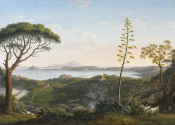 Blick auf den Golf von Pozzuoli von Solfatara